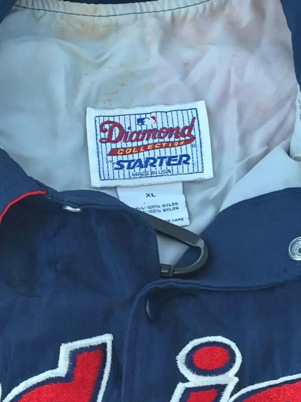 Vintage 90s Starter Diamond Collection MLB Cleveland Indians Dugout Nylon Jacket
